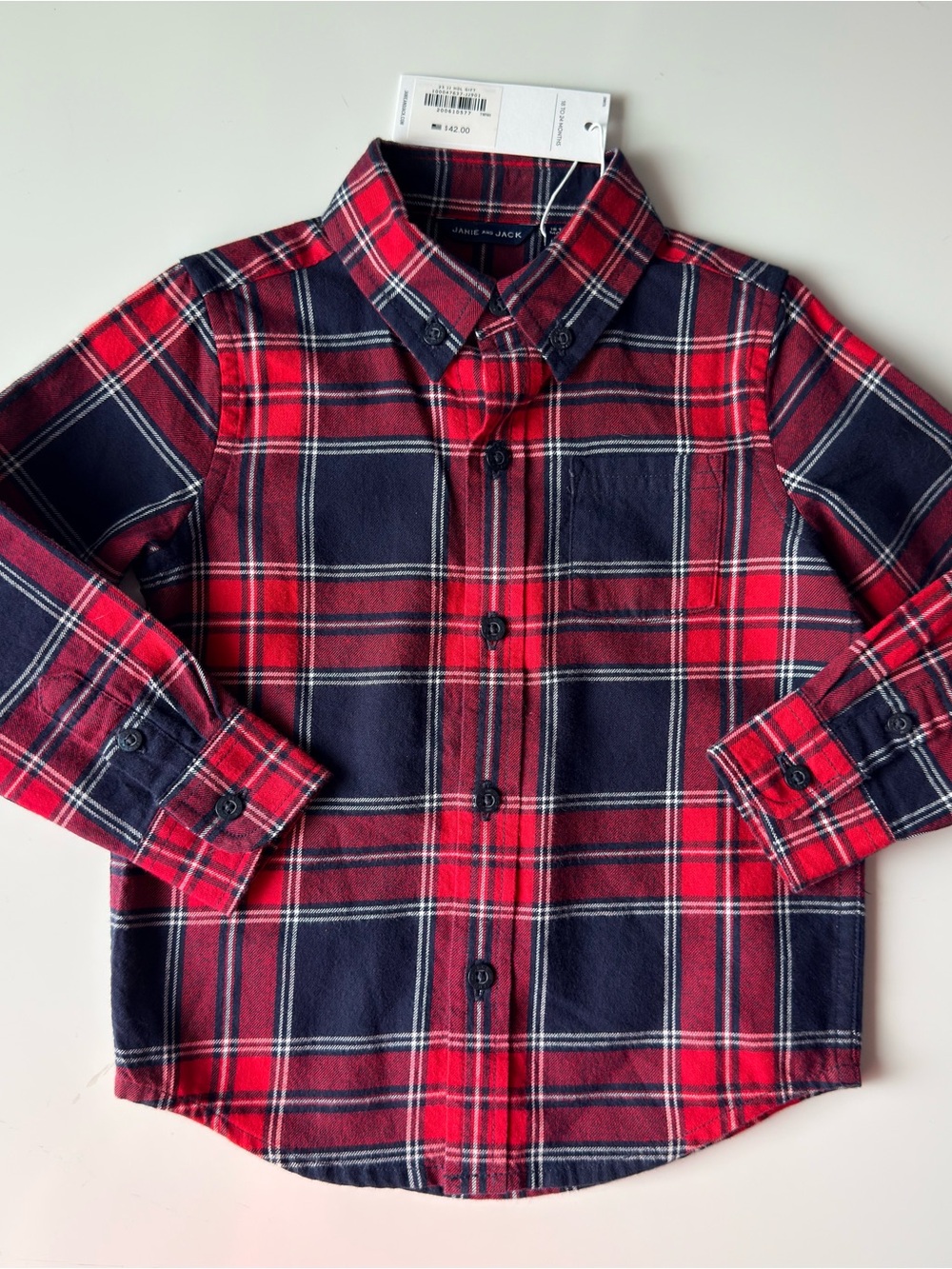 Janie And Jack NWT Boys TARTAN FLANNEL SHIRT Size 18/24 Months